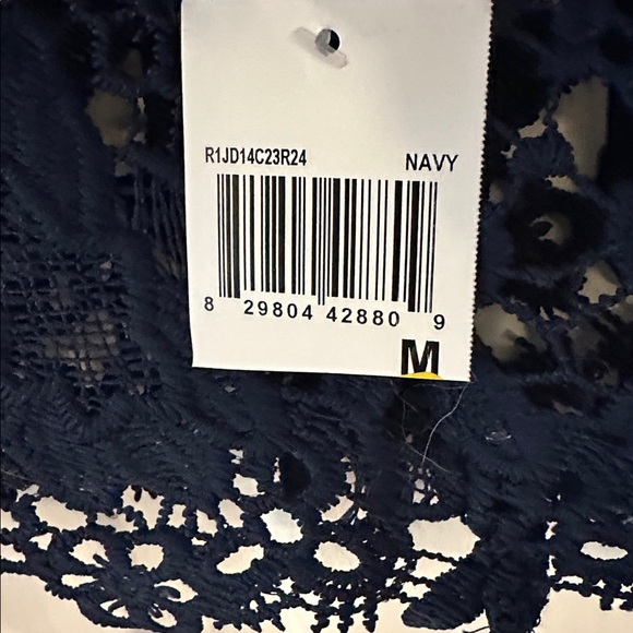 NWT Women’s Rabbit Rabbit Rabbit Midnight Blue Lace Crochet Cardigan Size Medium - Picture 6 of 7